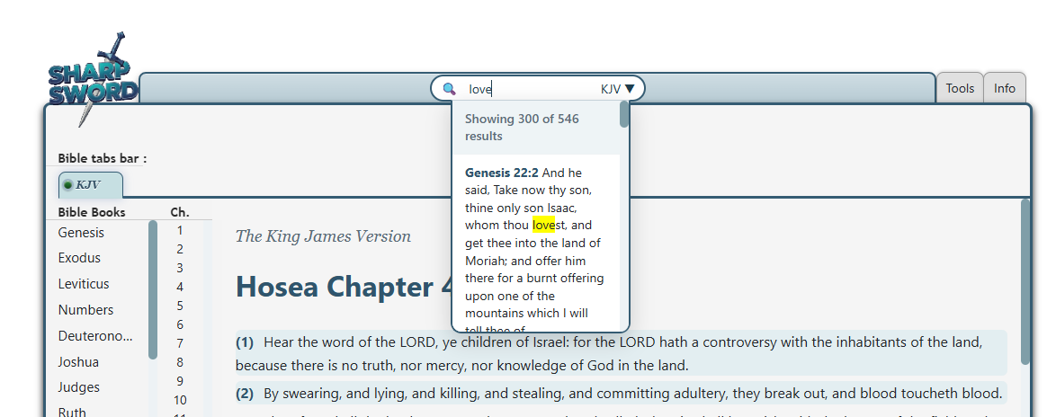 Sharp Sword Bible reader preview